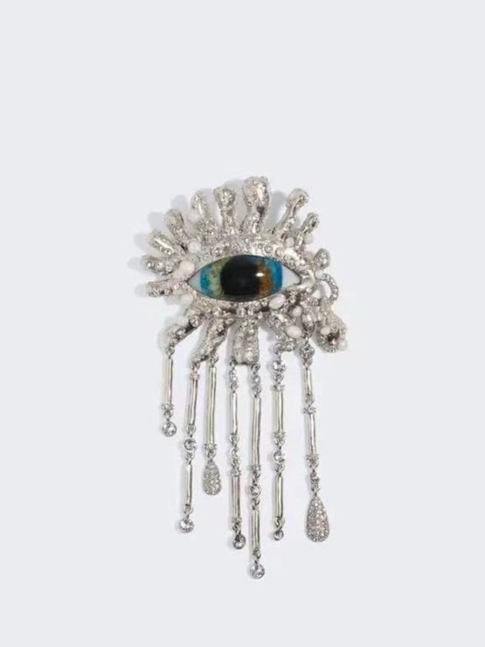 Schiaparelli Devil Eye Crystal Tassel Brooch